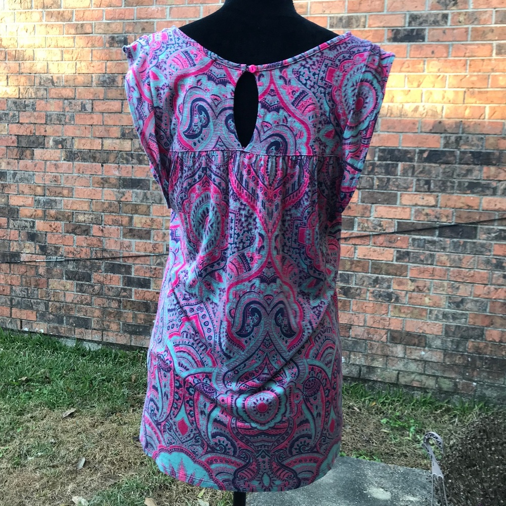 5/$25 NWT RXB Paisley Pink & Blue Blouse - Picture 4 of 4